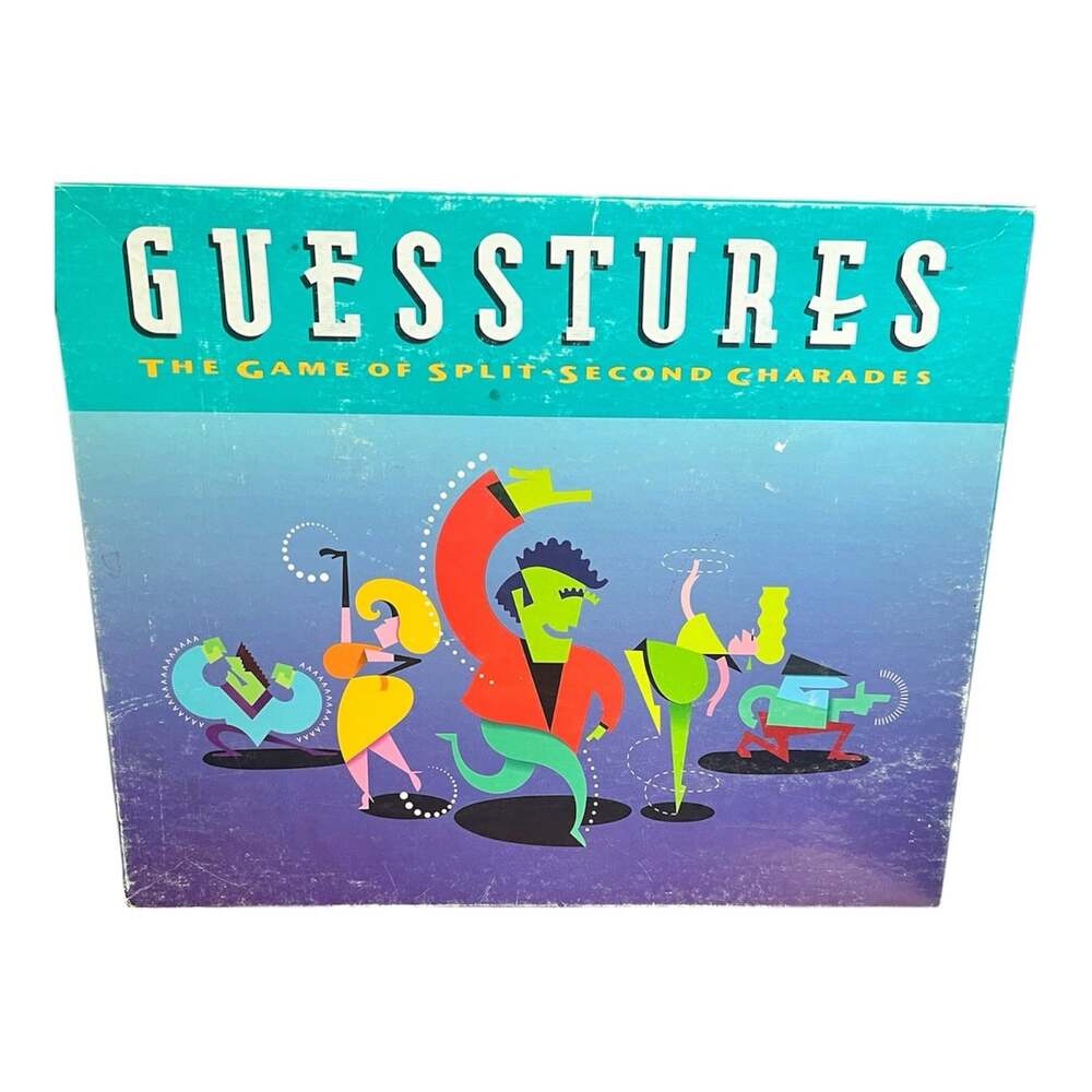 Vintage 1990 Guesstures Board Game Milton Bradley Complete Split Second Charades